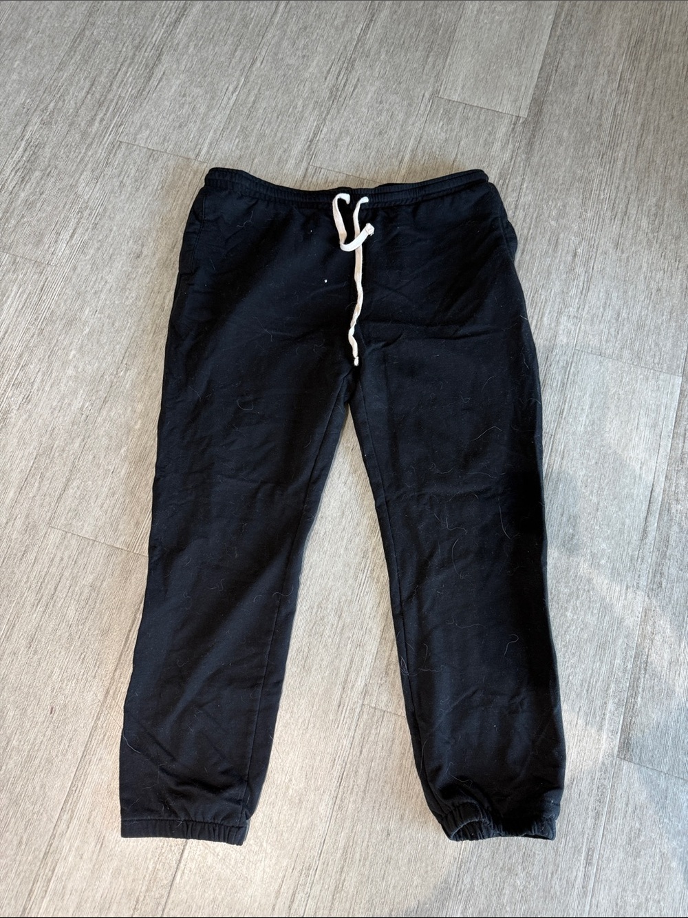 RSQ Black Jogger Sweatpants with White Drawstring